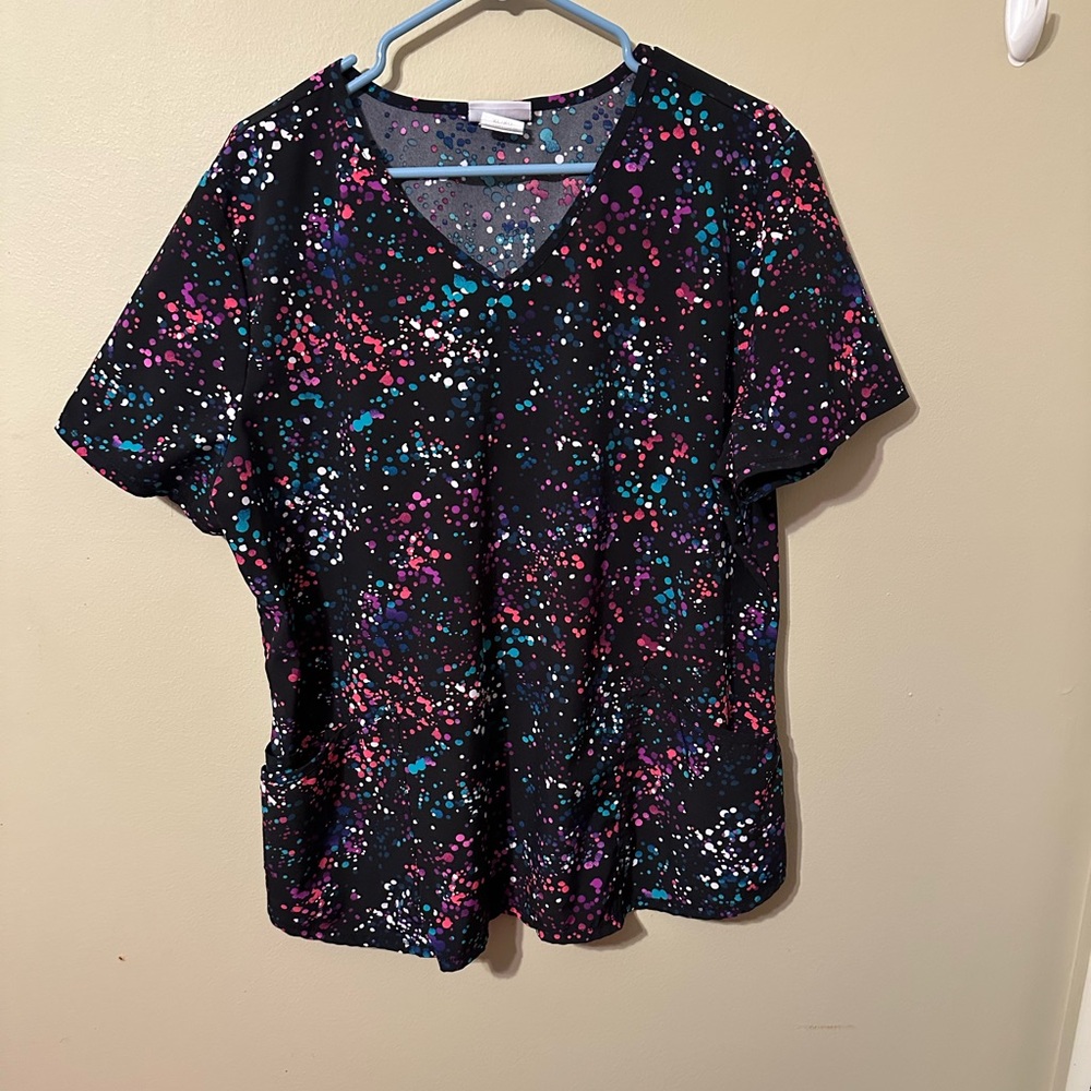 Scrubstar Colorful Polka Dot scrub top, size X-Large
